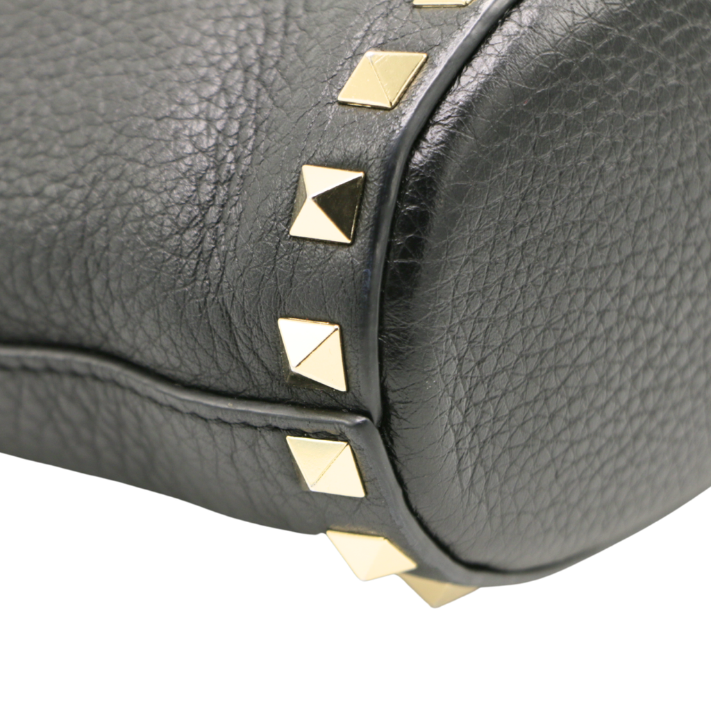 Valentino Rockstud Small Shopping Bag in Black