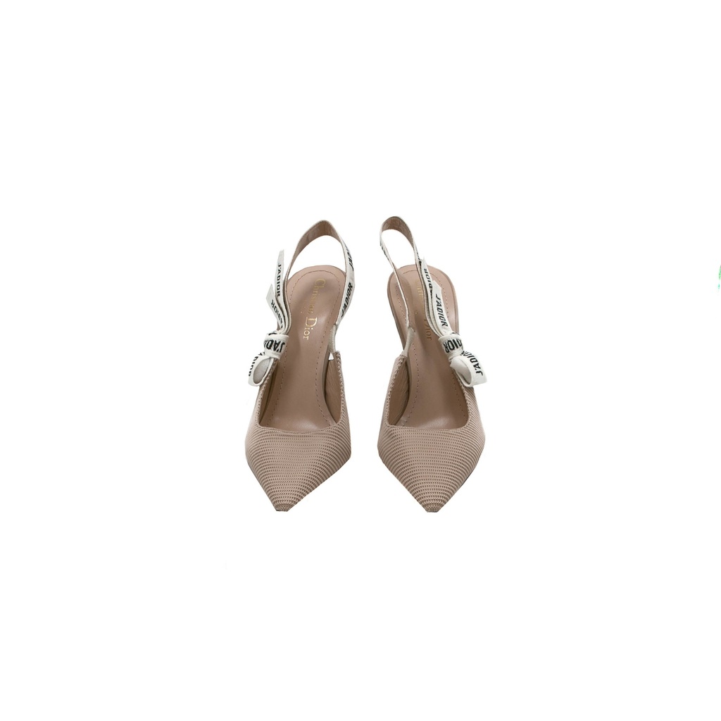 Christian Dior J'Adior Slingback Pump Beige Technical Fabric In Size 37 1/2