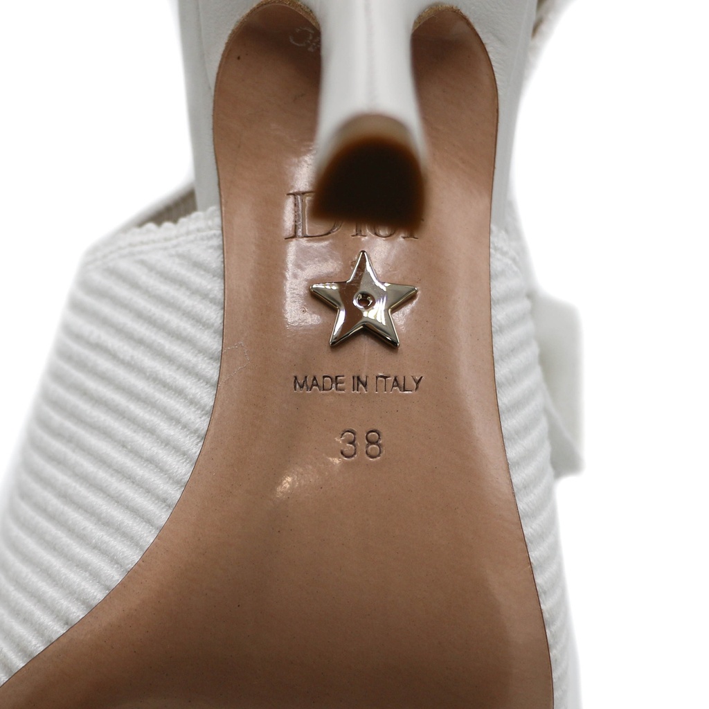 Christian Dior J'Adior Slingback Pump white Technical Fabric In Size 38