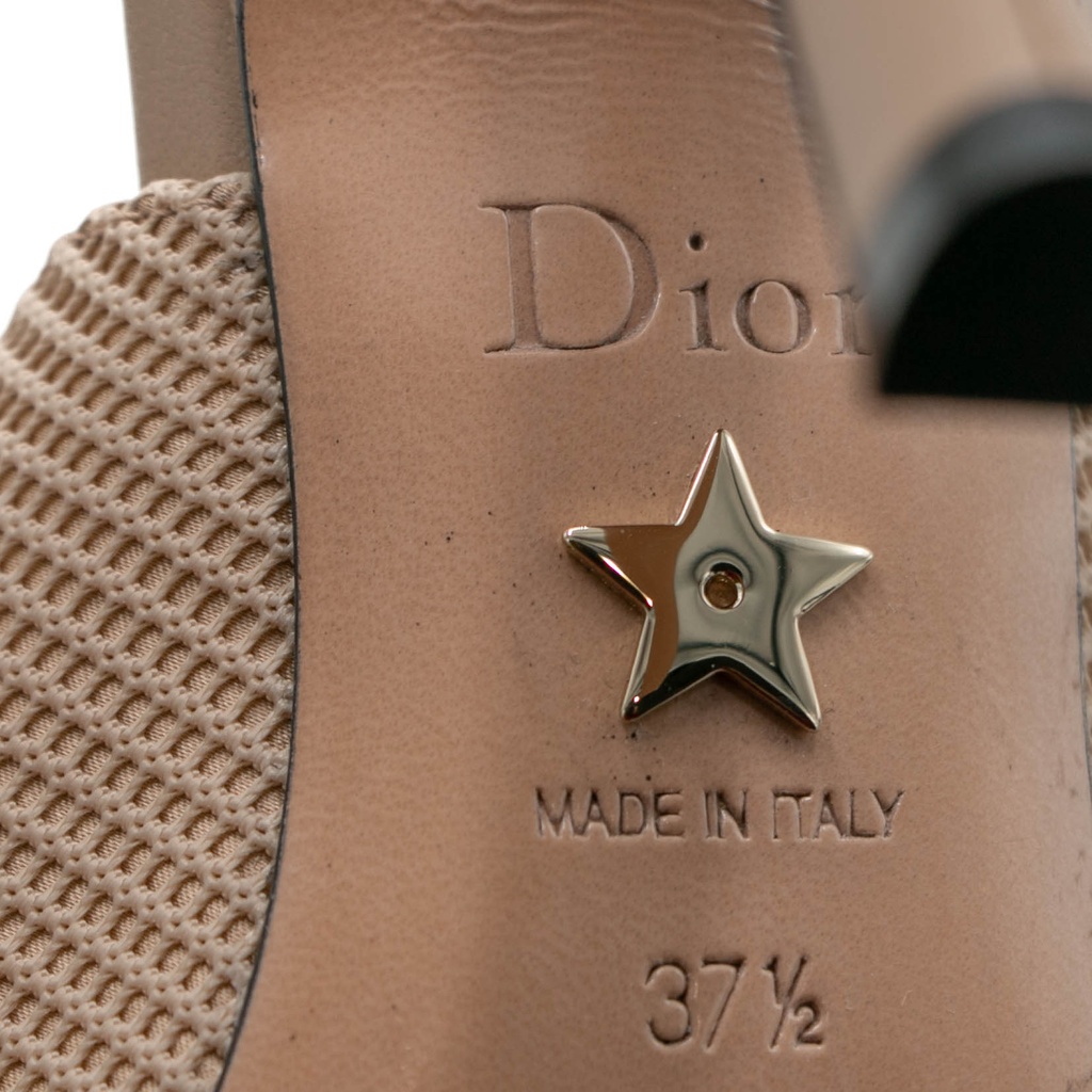 Christian Dior J'Adior Slingback Pump Beige Technical Fabric In Size 37 1/2