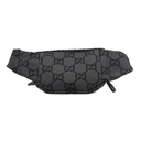 Gucci Maxi GG Logo Gray/Black Nylon Belt Bag 767934