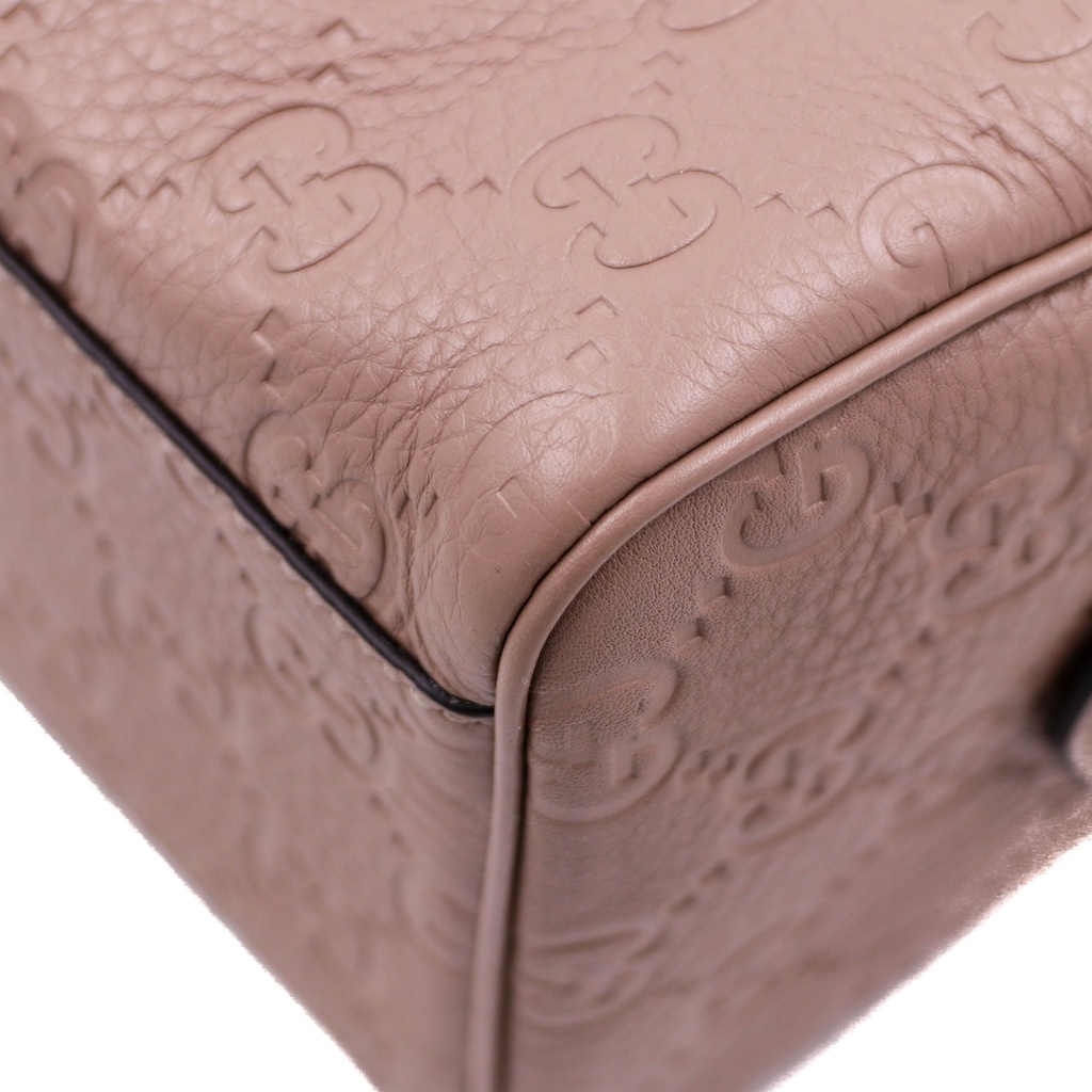 Gucci GG Emblem Small Top Handle Bag Dusty Pink 815255