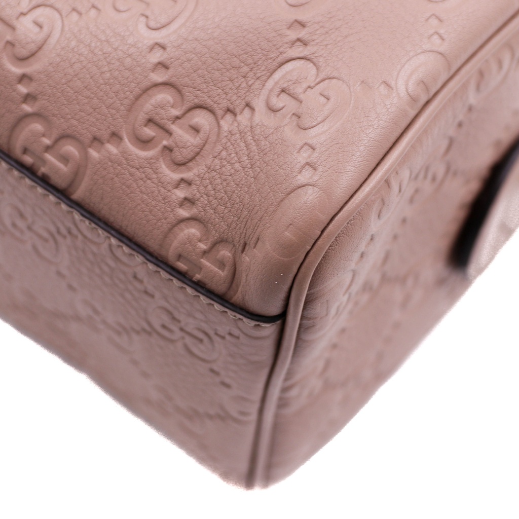 Gucci GG Emblem Small Top Handle Bag Dusty Pink 815255