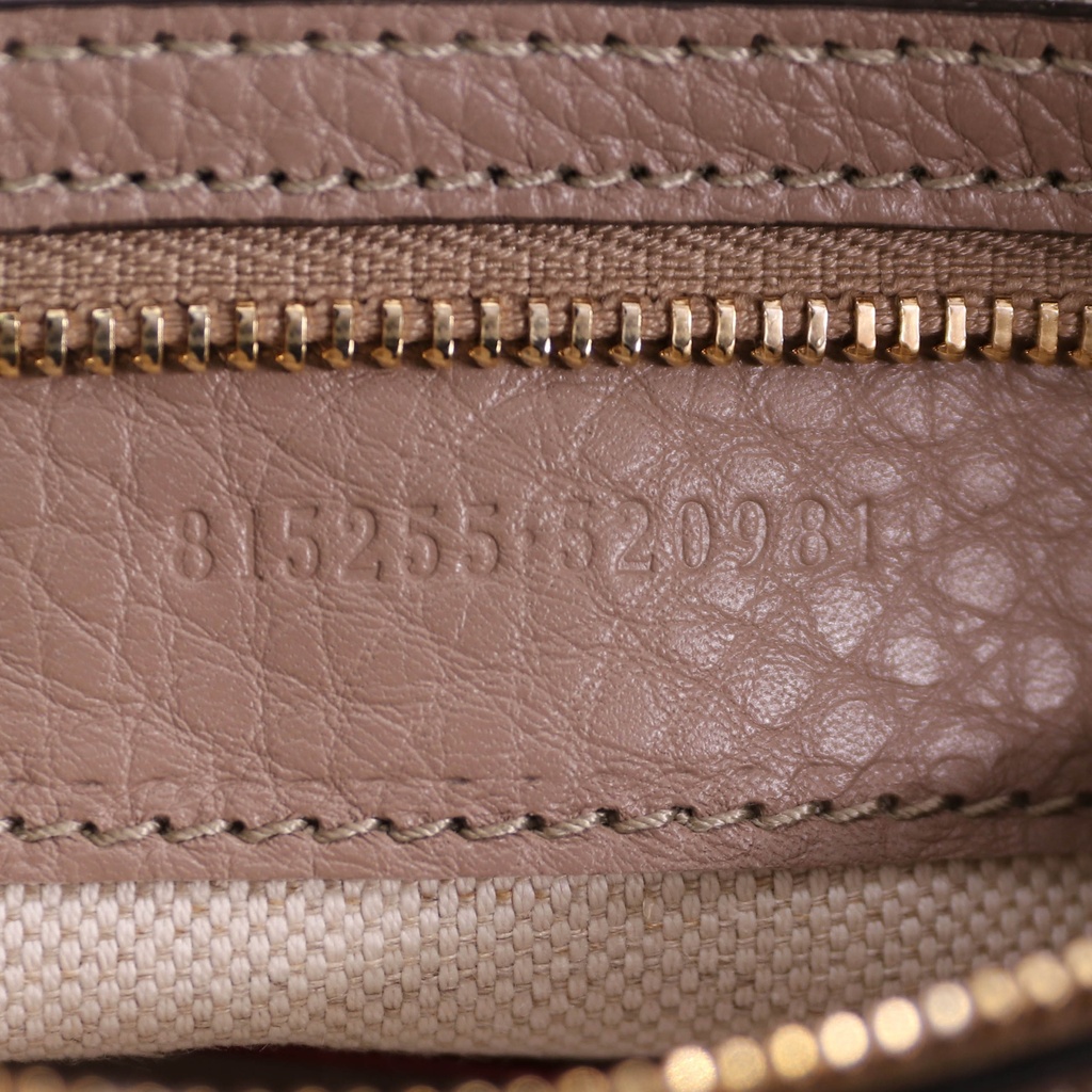 Gucci GG Emblem Small Top Handle Bag Dusty Pink 815255