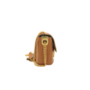 Fendi Baguette 3D FF Motif Chain Shoulder Brown Bag