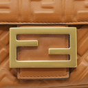 Fendi Baguette 3D FF Motif Chain Shoulder Brown Bag