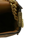 Fendi Baguette 3D FF Motif Chain Shoulder Brown Bag