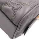 Gucci GG Matelassé Grey Leather Top Handle Bag 702251