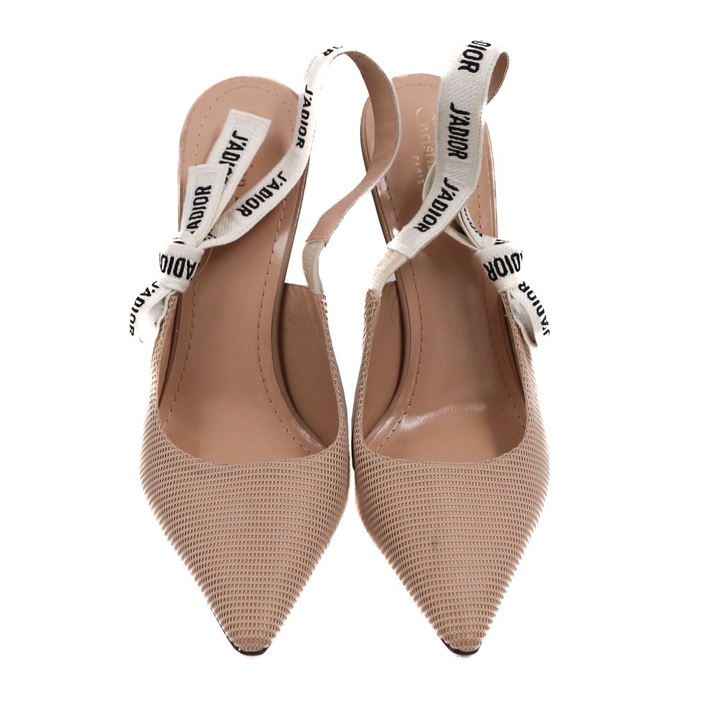 Christian Dior J'Adior Slingback Pump Nude in Technical Fabric In Size 42