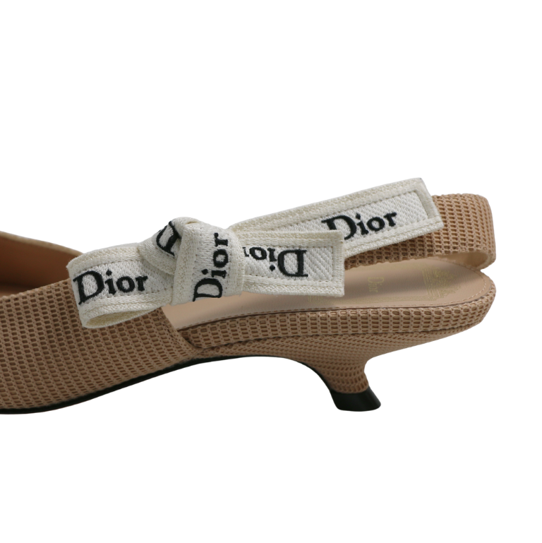 Christian Dior J'Adior Slingback Pump Beige Technical Fabric In Size 38