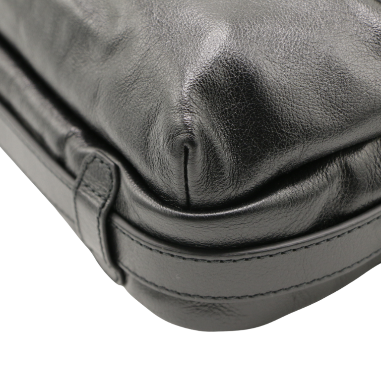 Gucci Double G Leather Messenger Bag Black 725696