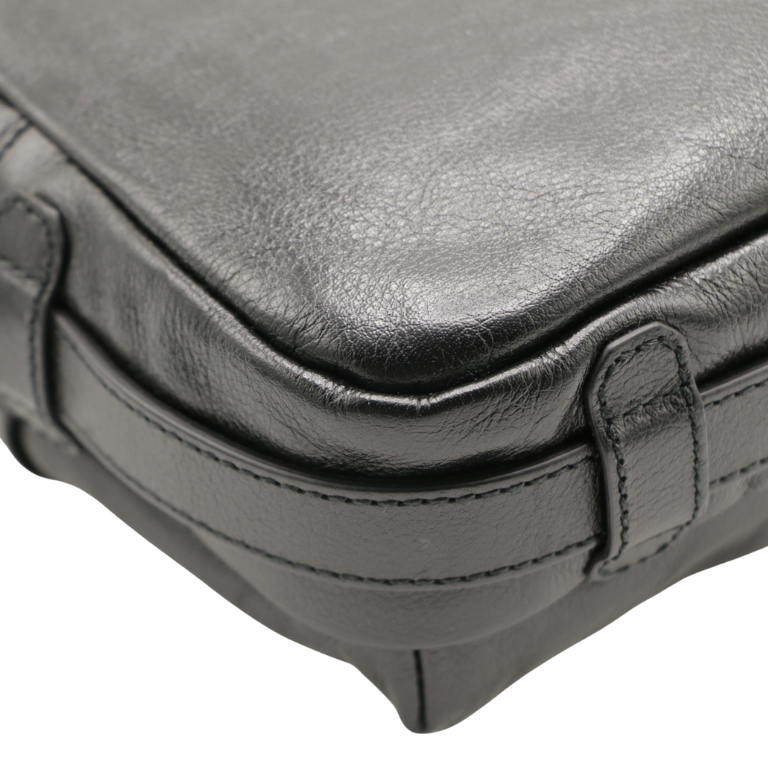 Gucci Double G Leather Messenger Bag Black 725696