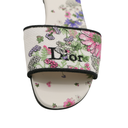 Christian Dior Dway Sandal Embroidered Multicolor Flower Size 35 1/2