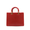 Christian Dior Lady Dior Large in Red Crocodile Leather 