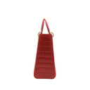 Christian Dior Lady Dior Large in Red Crocodile Leather 