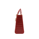 Christian Dior Lady Dior Large in Red Crocodile Leather 
