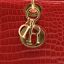 Christian Dior Lady Dior Large in Red Crocodile Leather 