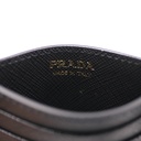 Prada Black Saffiano Triangle Logo Card Holder