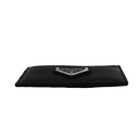 Prada Black Leather Triangle Logo Card Holder