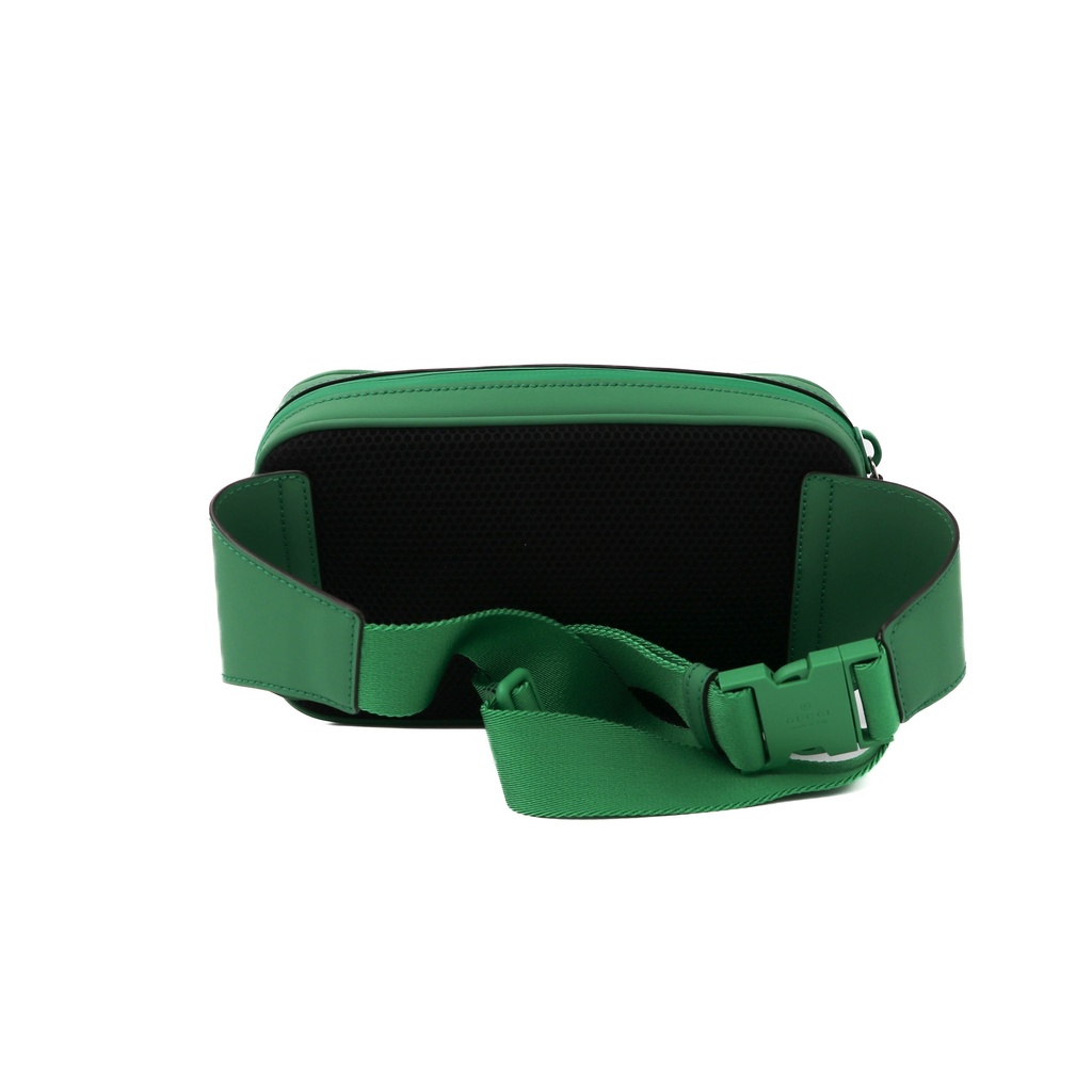 Gucci GG Small Green Rubber-Effect Leather Crossbody Bag