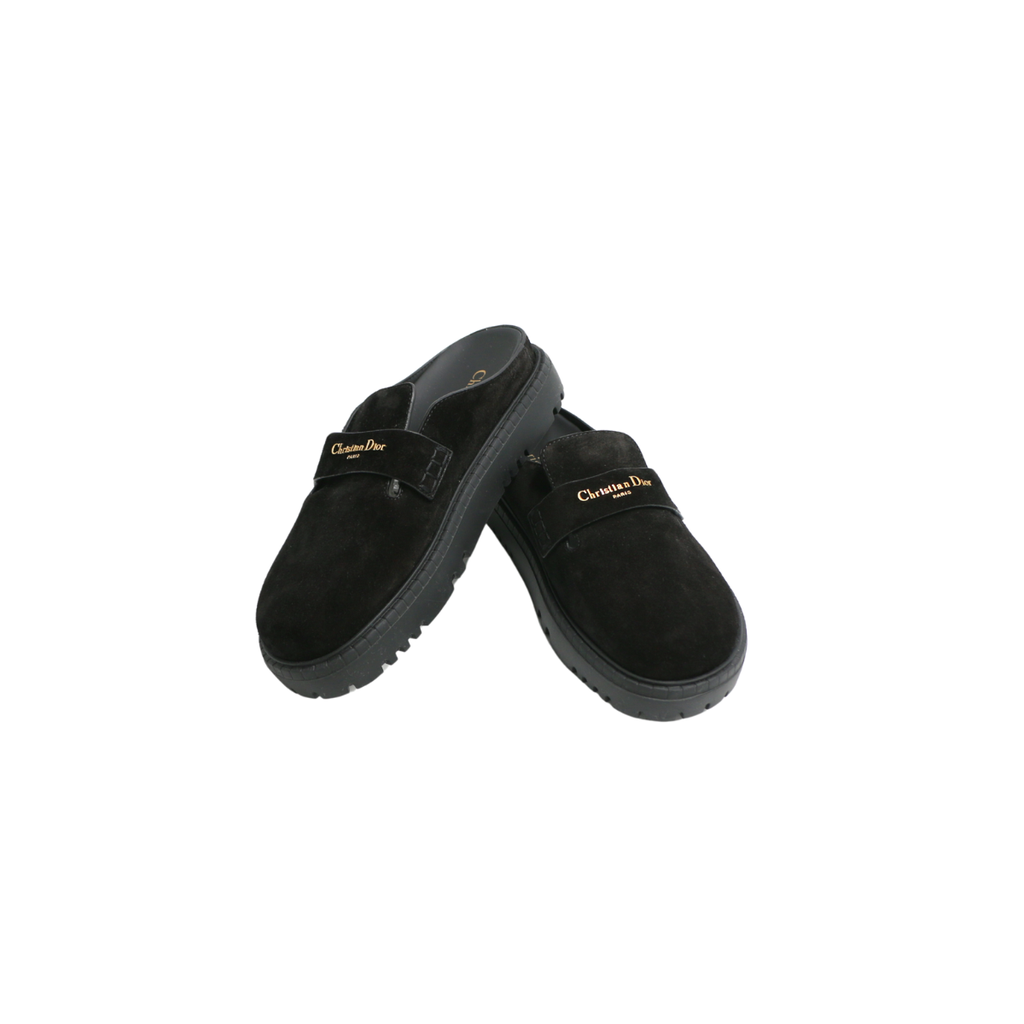 Christian Dior Boy Mule Black Suede Black Size 37