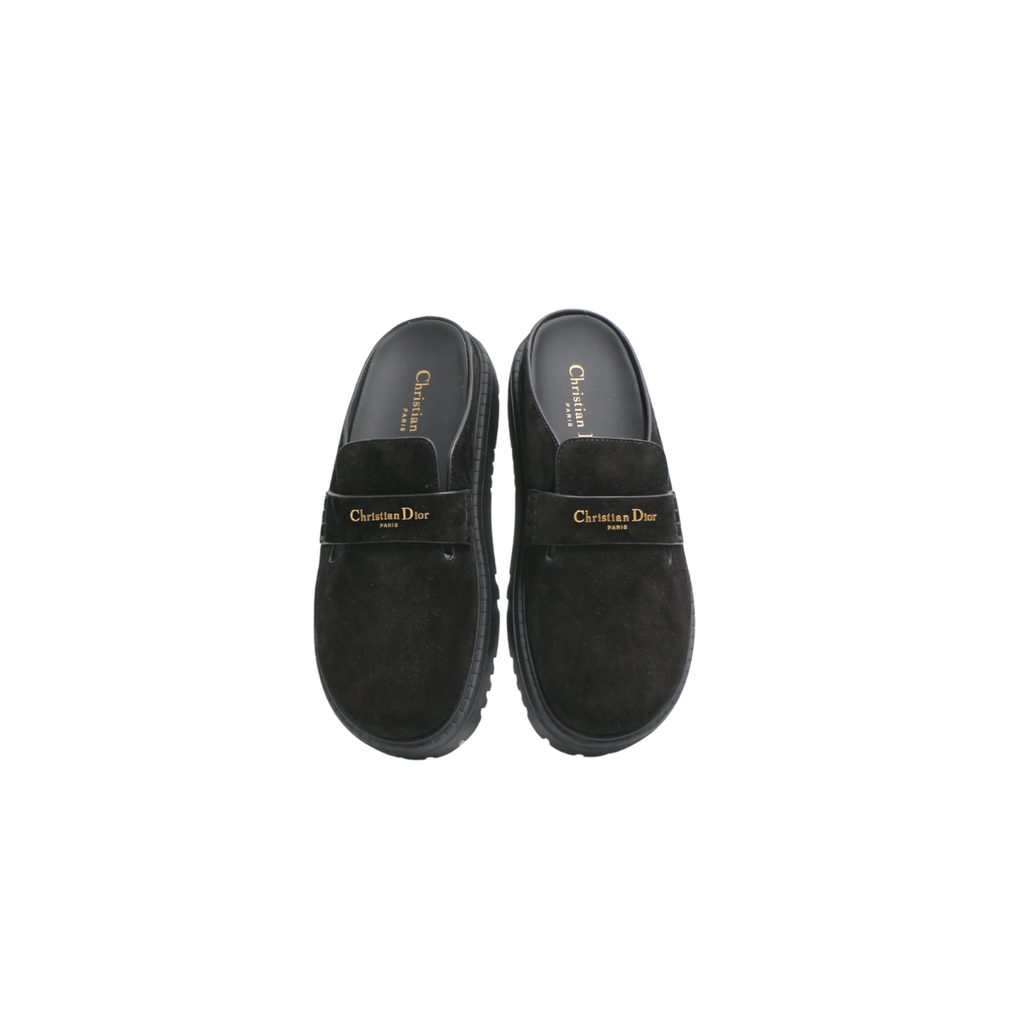 Christian Dior Boy Mule Black Suede Black Size 37