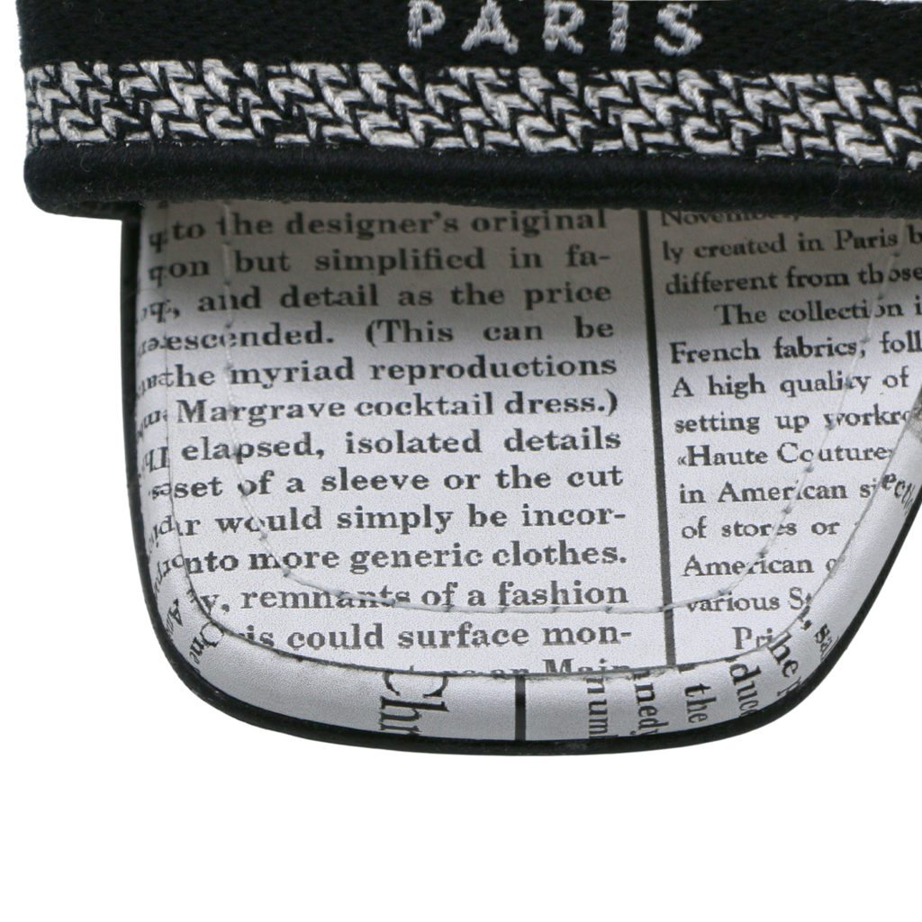 Christian Dior Dway Heeled Slide Black And White Eiffel Tower Embroidered Cotton Size 38