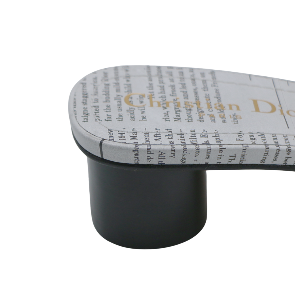 Christian Dior Dway Heeled Slide Black And White Eiffel Tower Embroidered Cotton Size 38