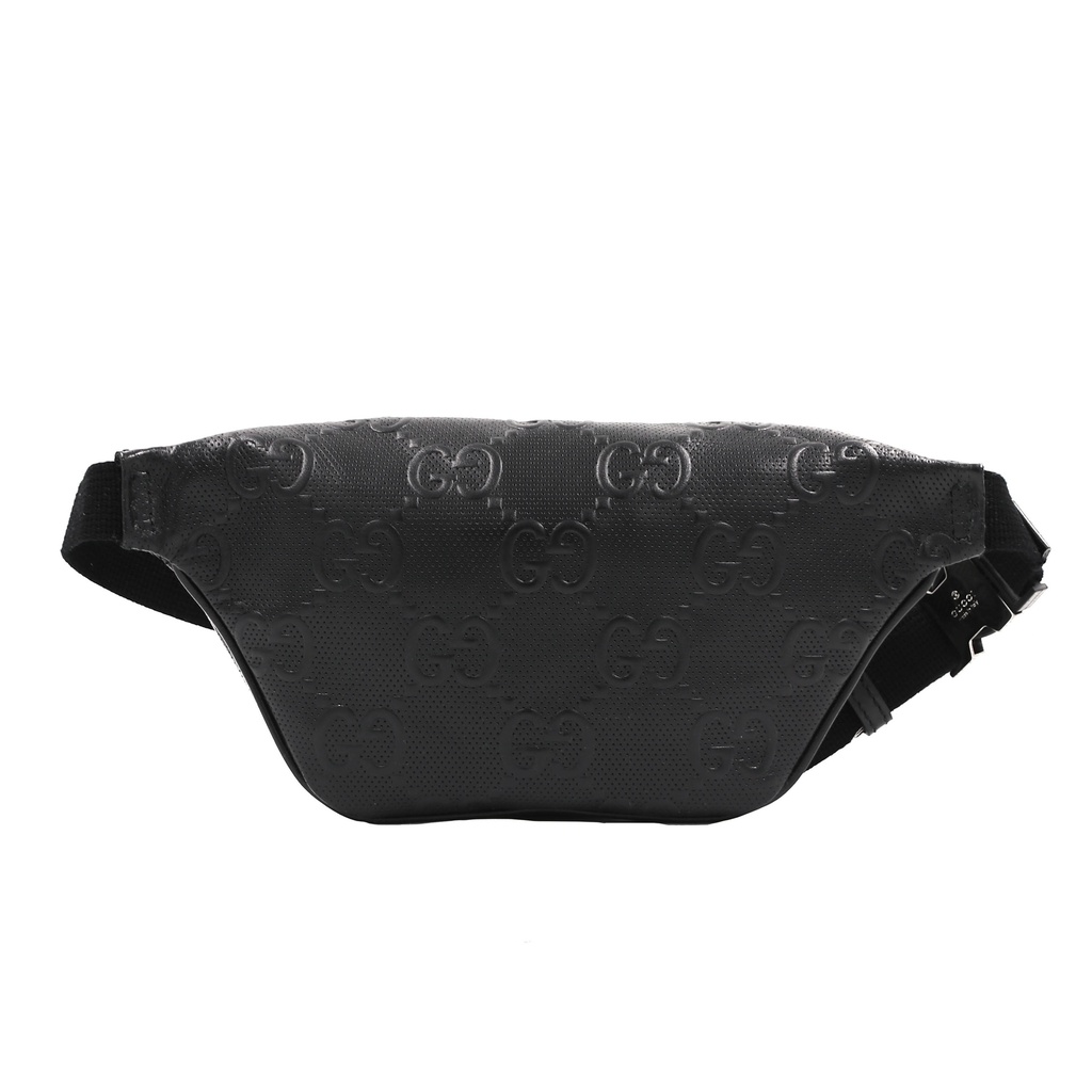 Gucci GG Embossed Leather Belt Bag Black