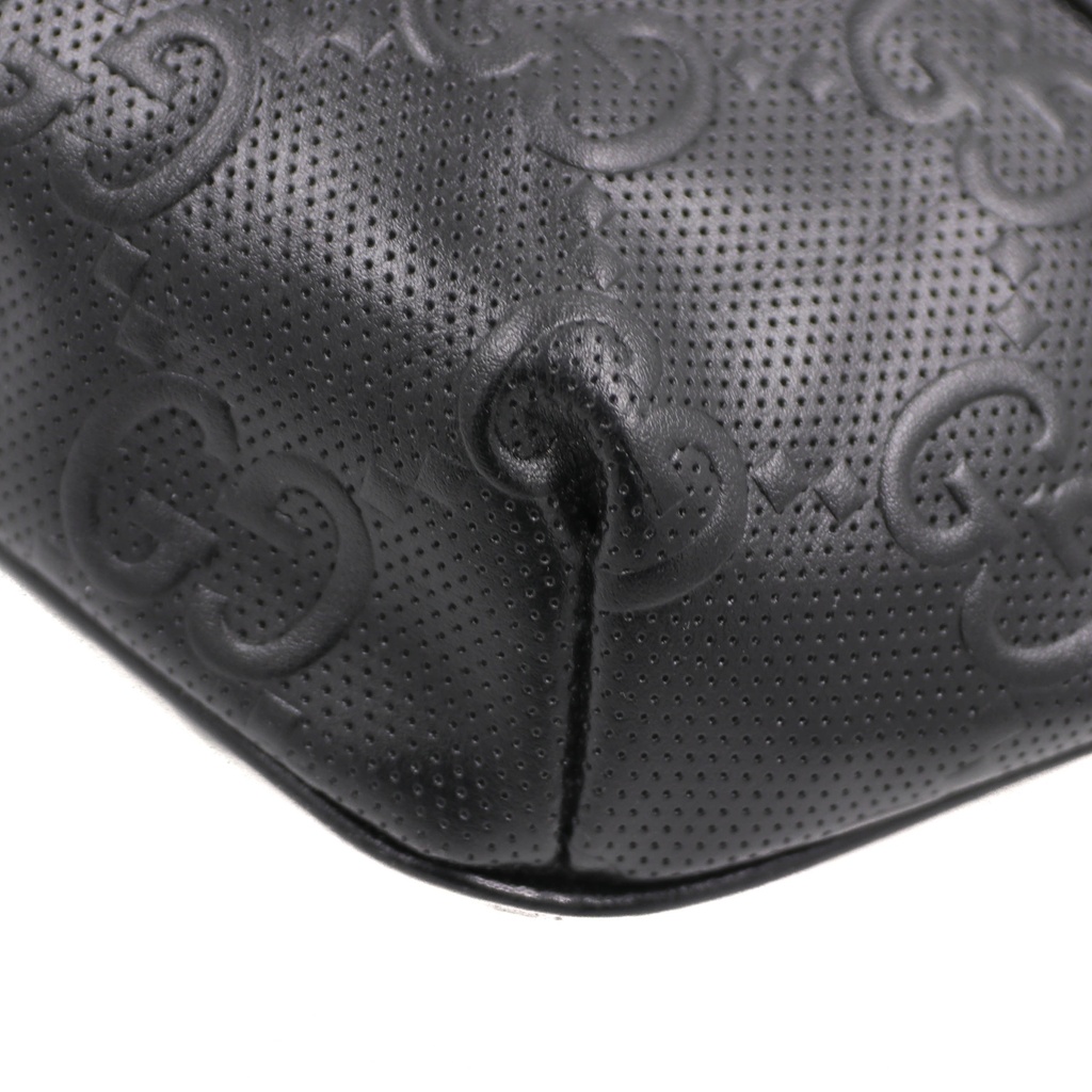 Gucci GG Embossed Leather Belt Bag Black