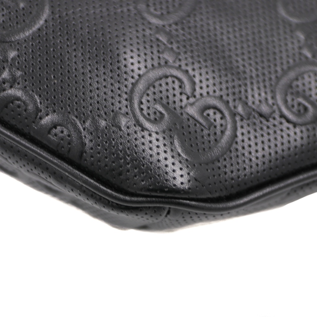 Gucci GG Embossed Leather Belt Bag Black