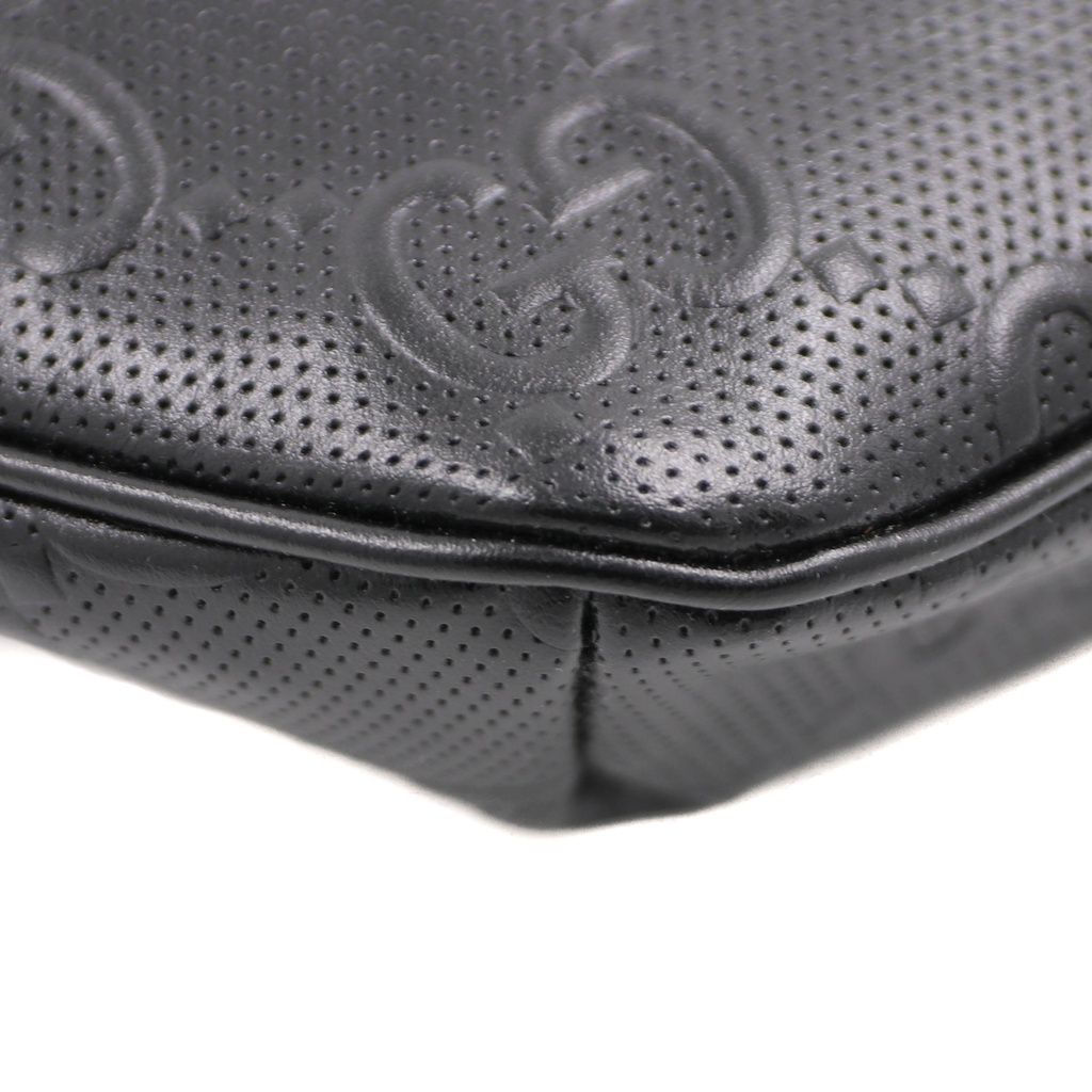 Gucci GG Embossed Leather Belt Bag Black