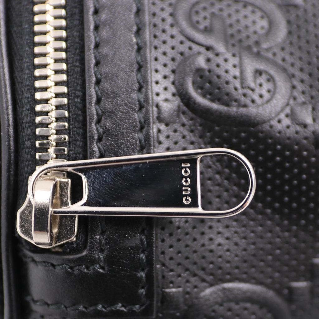 Gucci GG Embossed Leather Belt Bag Black