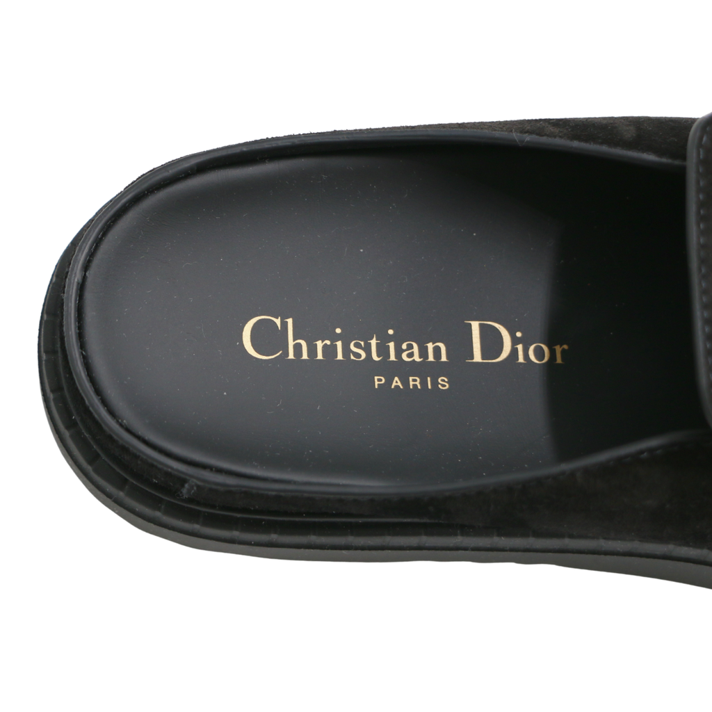 Christian Dior Boy Mule Black Suede Black Size 38 1/2