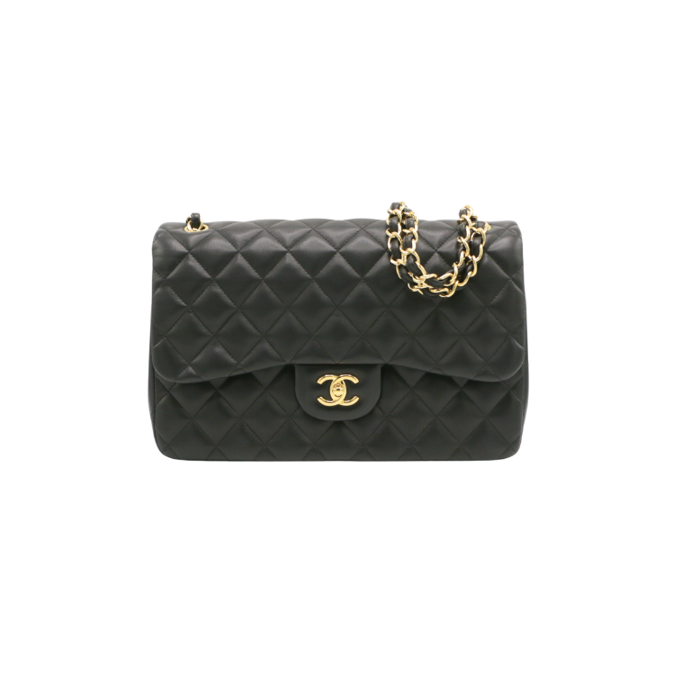 Chanel Classic Double Flap Lamskin Jumbo Black 