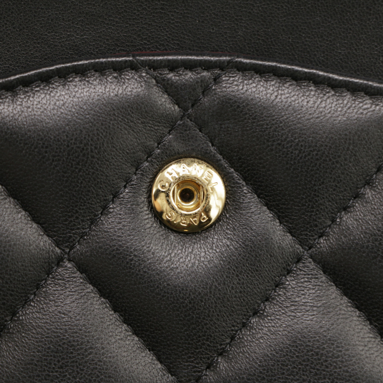 Chanel Classic Double Flap Lamskin Jumbo Black 
