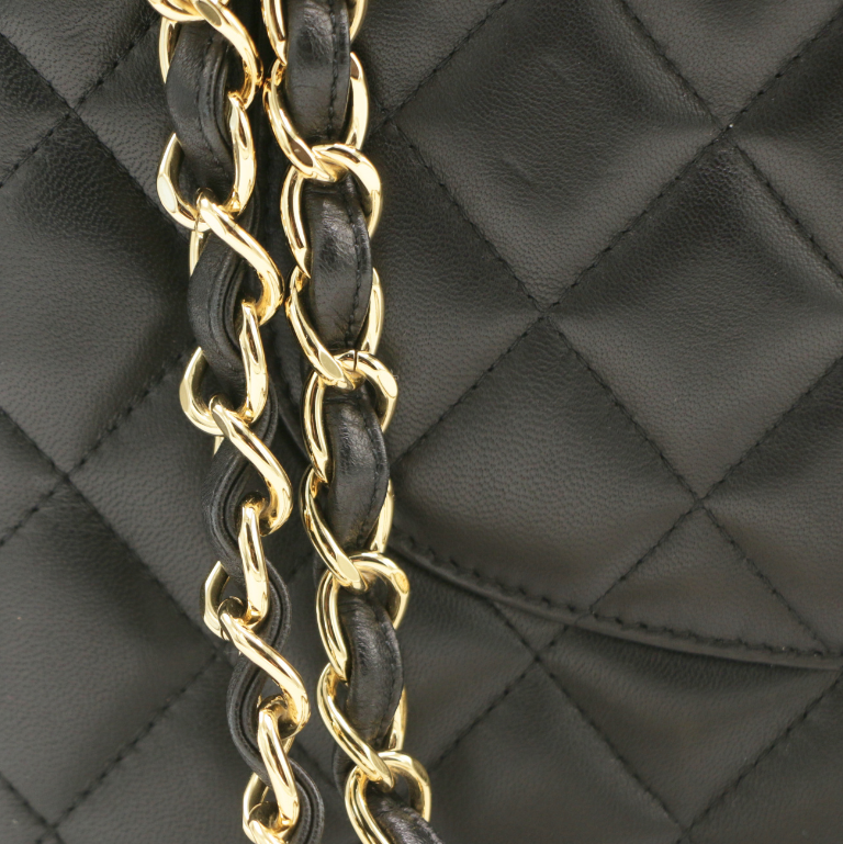 Chanel Classic Double Flap Lamskin Jumbo Black 