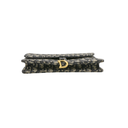 Christian Dior Oblique Jacquard Saddle Wallet on Chain Blue