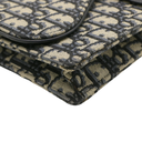 Christian Dior Oblique Jacquard Saddle Wallet on Chain Blue
