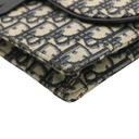 Christian Dior Oblique Jacquard Saddle Wallet on Chain Blue