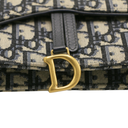 Christian Dior Oblique Jacquard Saddle Wallet on Chain Blue