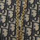 Christian Dior Oblique Jacquard Saddle Wallet on Chain Blue