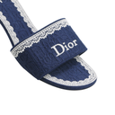 Christian Dior Dway Heeled Slide Blue and White In Size 36