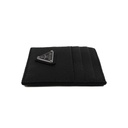 Prada Soft Leather Triangle Logo Cardholder Black