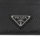 Prada Soft Leather Triangle Logo Cardholder Black
