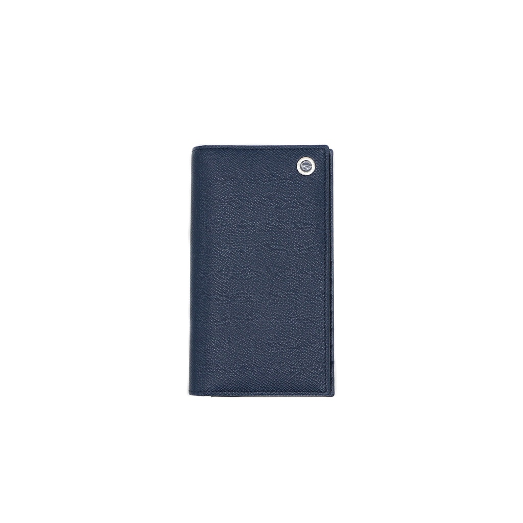 [BVLGARI/Bulgari-10658] Bulgari Bifold Blue Calf Leather Wallet