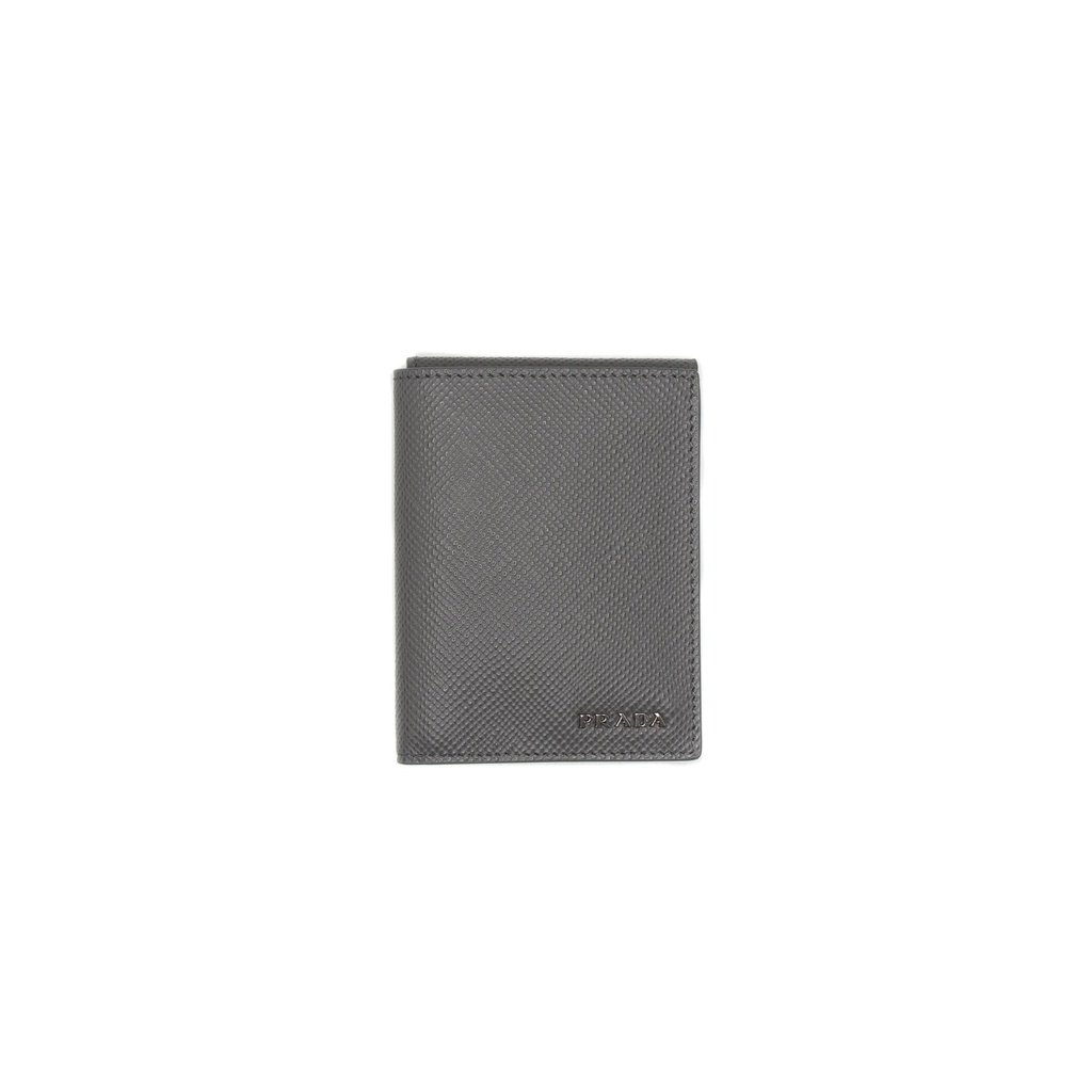 [Prada-11494] Prada-11494 Saffiano Leather Light Gray Wallet 2MO006