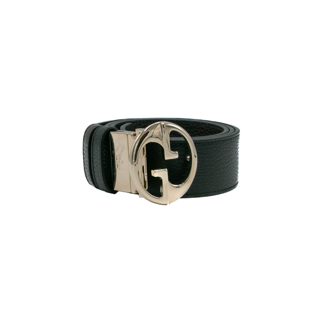 [Gucci-14346] Gucci Calfskin 1973 Reversible Belt Black And Brown 450000 In Size 85 34