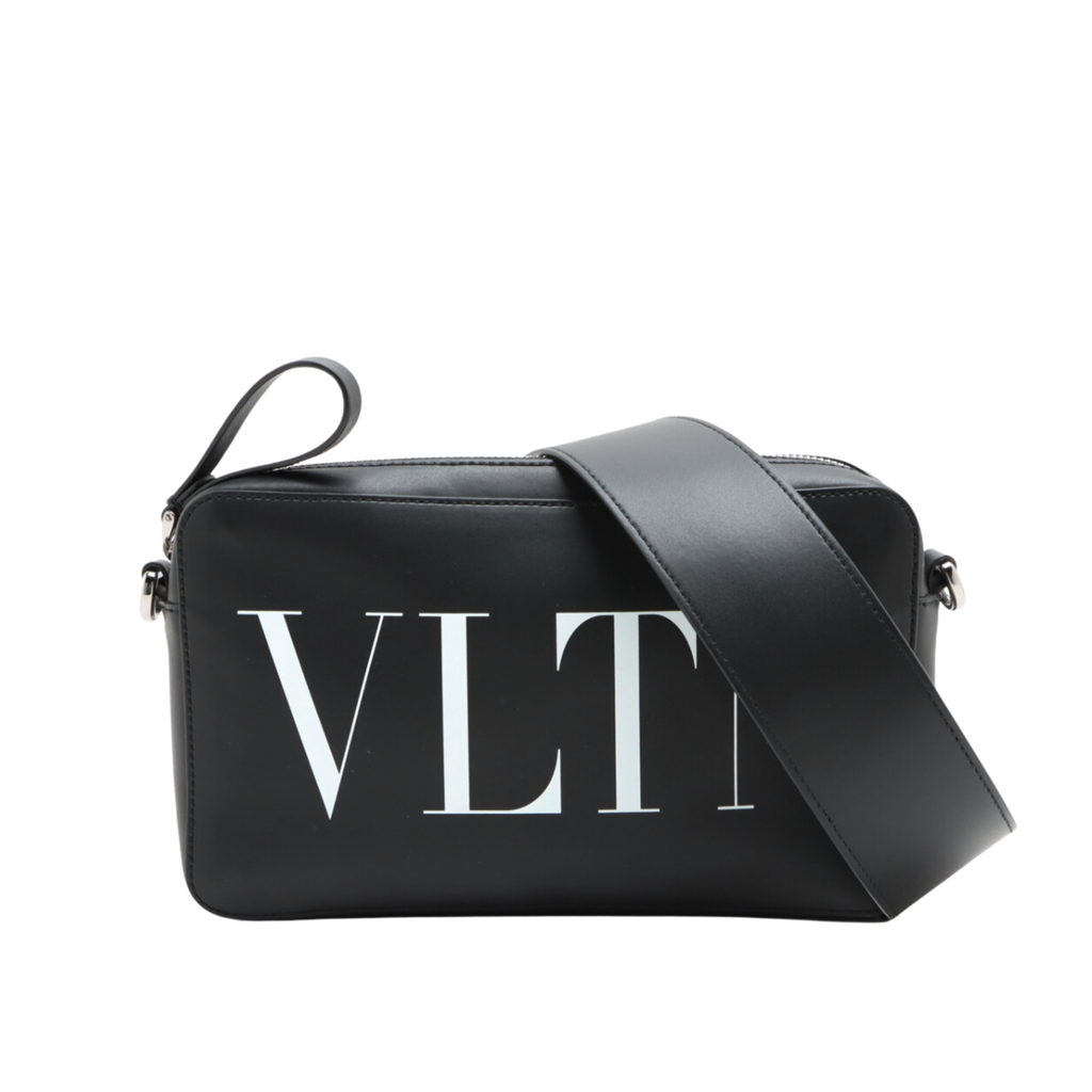 [Valentino-15827] Valentino Garavani VLTN Leather Shoulder Bag Black