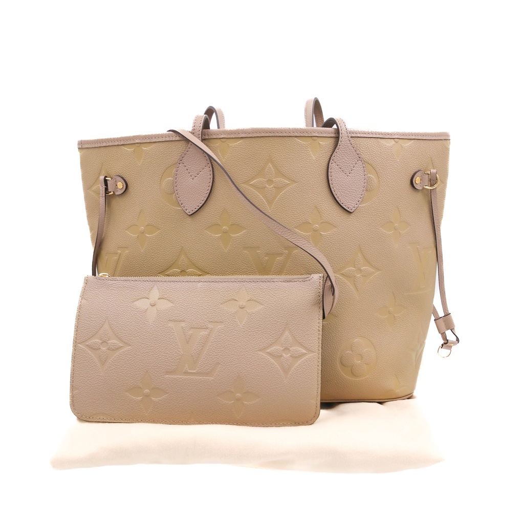[Louis-Vuitton-17503] Louis Vuitton Neverfull MM Monogram Empreinte Leather